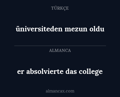 er absolvierte das college - üniversiteden mezun oldu