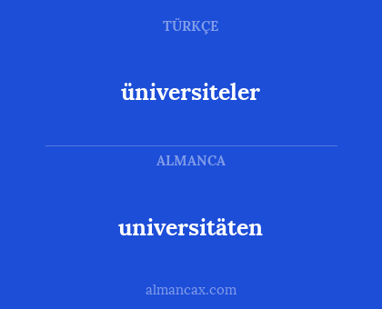 üniversiteler - universitäten