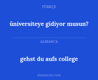 üniversiteye gidiyor musun? - gehst du aufs college