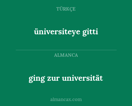ging zur universität - üniversiteye gitti