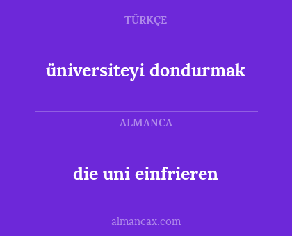 die uni einfrieren - üniversiteyi dondurmak