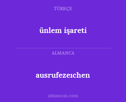 ausrufezeıchen - ünlem işareti