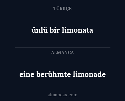 eine berühmte limonade - ünlü bir limonata