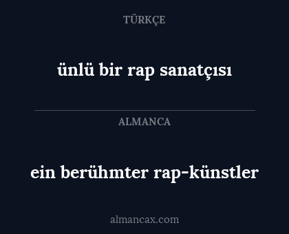 ein berühmter rap-künstler - ünlü bir rap sanatçısı