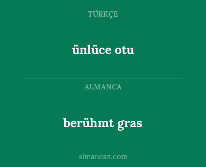 ünlüce otu - berühmt gras