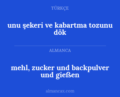 unu şekeri ve kabartma tozunu dök - mehl, zucker und backpulver und gießen