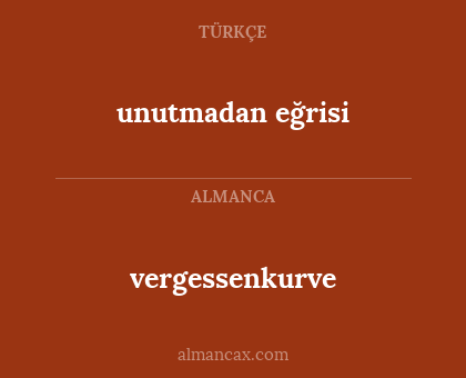 vergessenkurve - unutmadan eğrisi