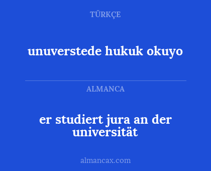 er studiert jura an der universität - unuverstede hukuk okuyo