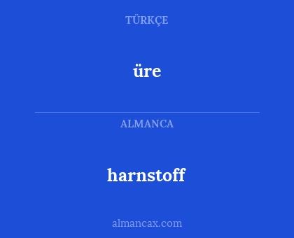 üre - harnstoff