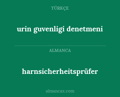 harnsicherheitsprüfer - urin guvenligi denetmeni