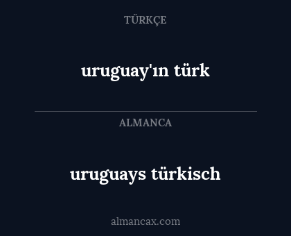 uruguay'ın türk - uruguays türkisch