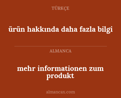 mehr informationen zum produkt - ürün hakkında daha fazla bilgi