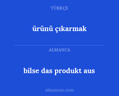 bilse das produkt aus - ürünü çıkarmak