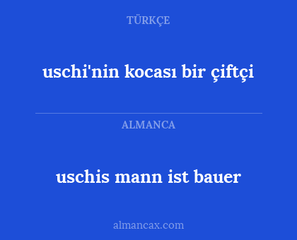 uschis mann ist bauer - uschi'nin kocası bir çiftçi