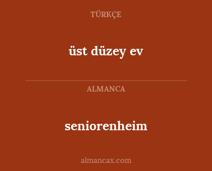 üst düzey ev - seniorenheim