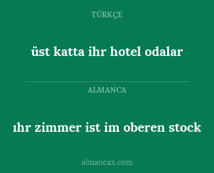 üst katta ihr hotel odalar - ıhr zimmer ist im oberen stock