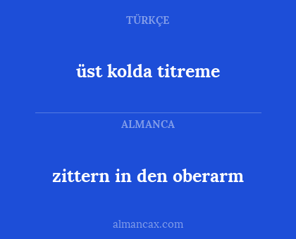 üst kolda titreme - zittern in den oberarm