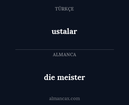 ustalar - die meister