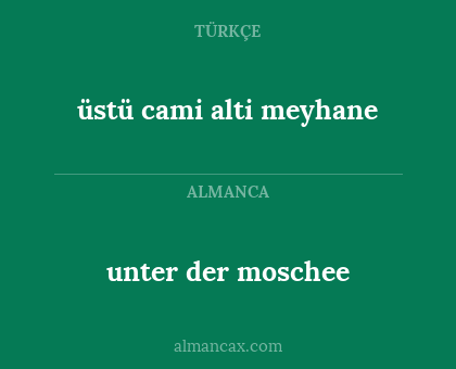 üstü cami alti meyhane - unter der moschee
