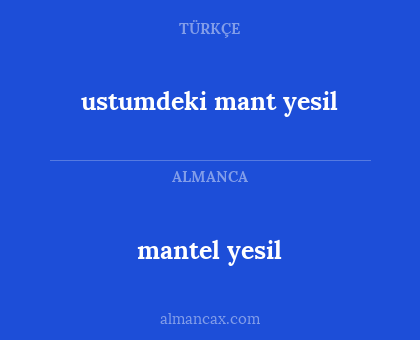 mantel yesil - ustumdeki mant yesil