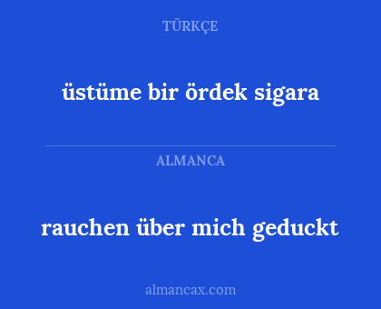 rauchen über mich geduckt - üstüme bir ördek sigara