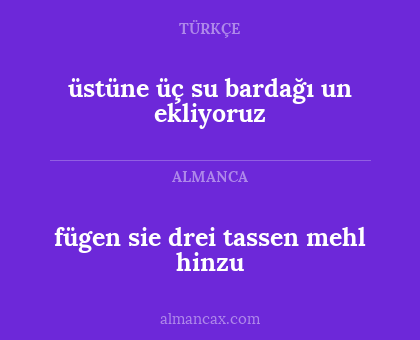 fügen sie drei tassen mehl hinzu - üstüne üç su bardağı un ekliyoruz