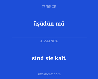 sind sie kalt - üşüdün mü