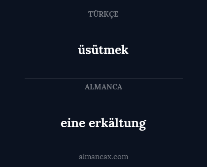 eine erkältung - üsütmek