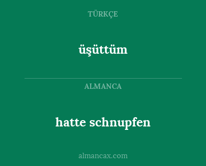 üşüttüm - hatte schnupfen