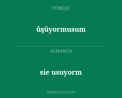 sie usuyorm - üşüyormusum