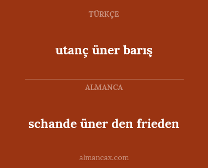 utanç üner barış - schande üner den frieden