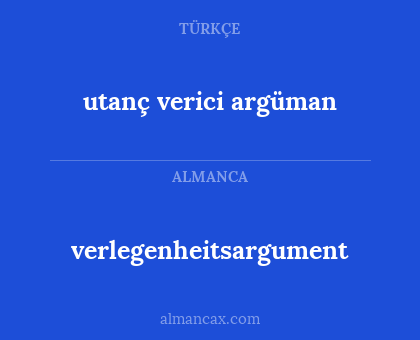 verlegenheitsargument - utanç verici argüman