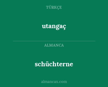 schüchterne - utangaç
