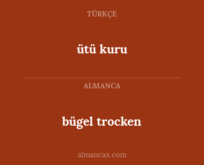 bügel trocken - ütü kuru