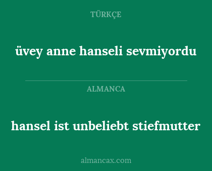 hansel ist unbeliebt stiefmutter - üvey anne hanseli sevmiyordu