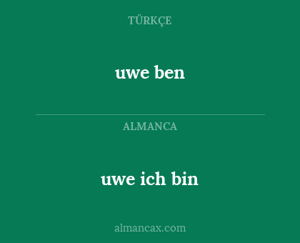 uwe ich bin - uwe ben