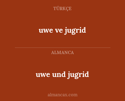 uwe und jugrid - uwe ve jugrid