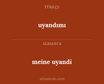 uyandımı - meine uyandi
