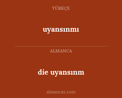 die uyansınm - uyansınmı