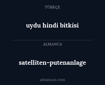 satelliten-putenanlage - uydu hindi bitkisi