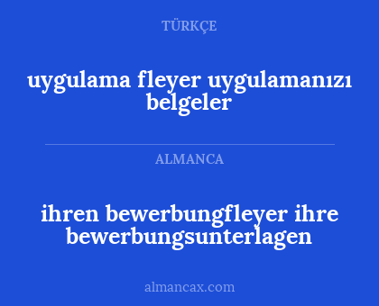 ihren bewerbungfleyer ihre bewerbungsunterlagen - uygulama fleyer uygulamanızı belgeler