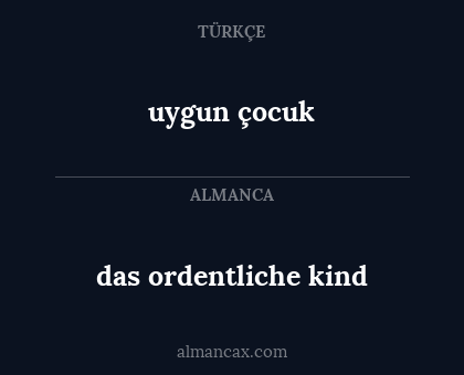 das ordentliche
kind - uygun çocuk