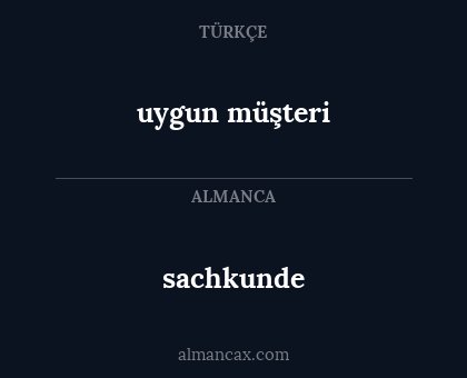 uygun müşteri - sachkunde