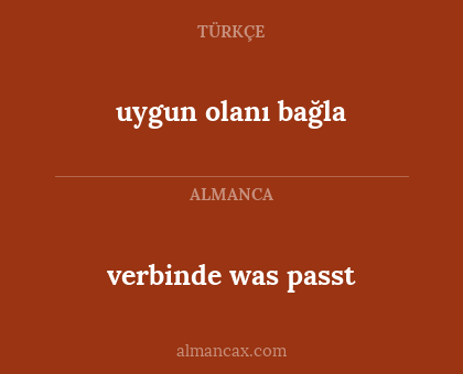verbinde was passt - uygun olanı bağla