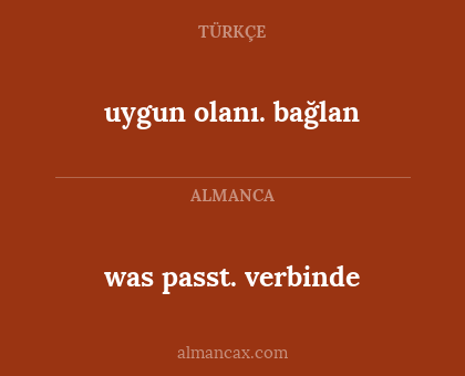 was passt. verbinde - uygun olanı. bağlan