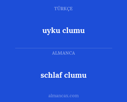 schlaf clumu - uyku clumu