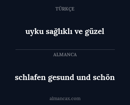 uyku sağlıklı ve güzel - schlafen gesund und schön