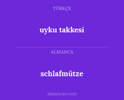 schlafmütze - uyku takkesi