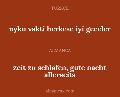 uyku vakti herkese iyi geceler - zeit zu schlafen, gute nacht allerseits