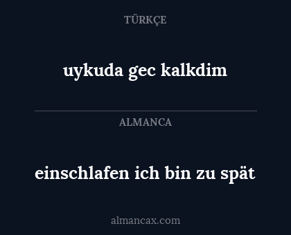 einschlafen ich bin zu spät - uykuda gec kalkdim